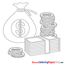 Banknotes Colouring Sheet download Business