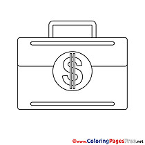 Brief Case Coloring Pages Business