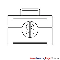 Brief Case Coloring Pages Business