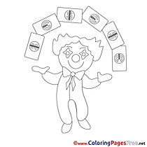 Clown Coloring Sheets Business free