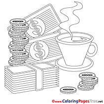 Coffee Money Business Colouring Sheet free