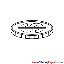 Coin Colouring Page Business free