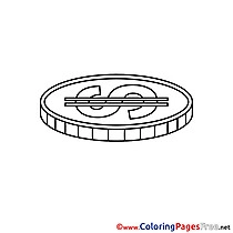 Coin Colouring Page Business free