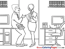 Colleagues Colouring Page Business free