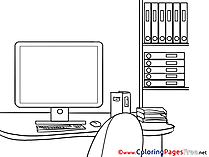 Computer Colouring Page Business free