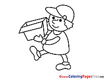 Delivery Kids Business Coloring Page