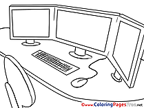 Desk Business Colouring Sheet free