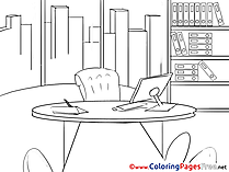 Desk free Business Coloring Sheets