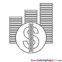 Dollars download Business Coloring Pages