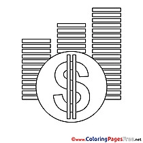 Dollars download Business Coloring Pages