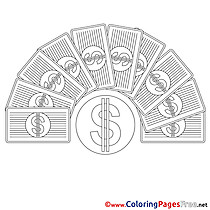 Dollars free Business Coloring Sheets