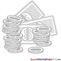 Dollars printable Coloring Pages Business