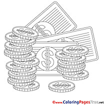 Dollars printable Coloring Pages Business