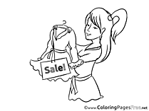 Dress Sales Kids Business Coloring Pages