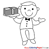 Man Money free Colouring Page Business