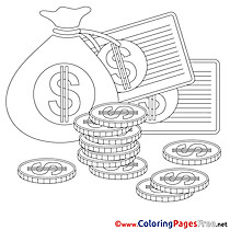 Money Children Business Colouring Page