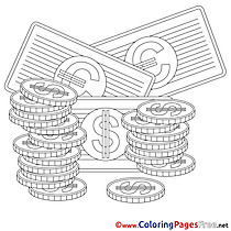 Money free Business Coloring Sheets