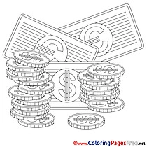 Money free Business Coloring Sheets