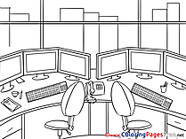 Office for Kids Business Colouring Page