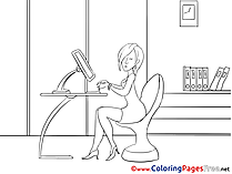 Woman Job printable Business Coloring Sheets