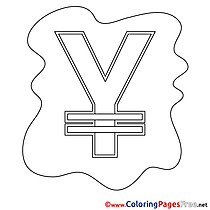 Yen free Colouring Page Business