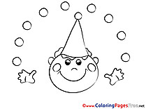 Clown Colouring Page printable free