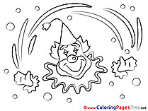 Clown free Colouring Page download