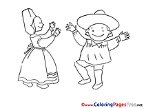 Costumes free printable Coloring Sheets