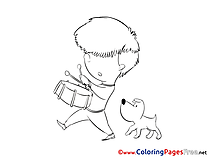 Drum free Colouring Page download