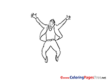 For Kids printable Colouring Page Man