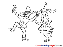 Mexicans download printable Coloring Pages