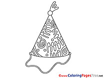 Party Hat free printable Coloring Sheets