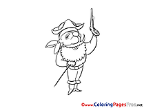 Pirate printable Coloring Pages for free