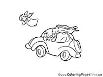 Angel Car free Colouring Page download