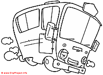 Bus coloring page for free