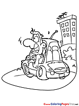 City Car Colouring Page printable free