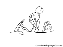 Dog Car Kids free Coloring Page