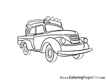 Van Colouring Sheet download free