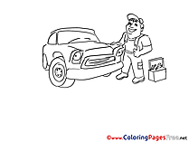 Vehicle Kids free Coloring Page