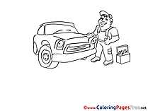 Vehicle Kids free Coloring Page