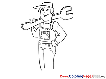 Wrench Mechanical download printable Coloring Pages