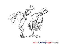 Accordion download Colouring Sheet free