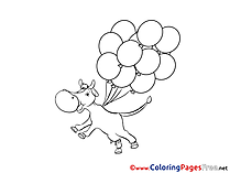 Balloons printable Coloring Pages for free