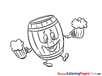 Barrel Oktoberfest free printable Coloring Sheets