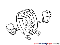Barrel Oktoberfest free printable Coloring Sheets