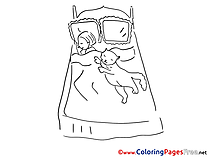 Bed download printable Coloring Pages