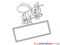 Bee Children download Colouring Page