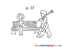Bench Kids download Coloring Pages