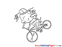 Bicycle Children download Colouring Page