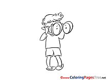 Binoculars free printable Coloring Sheets